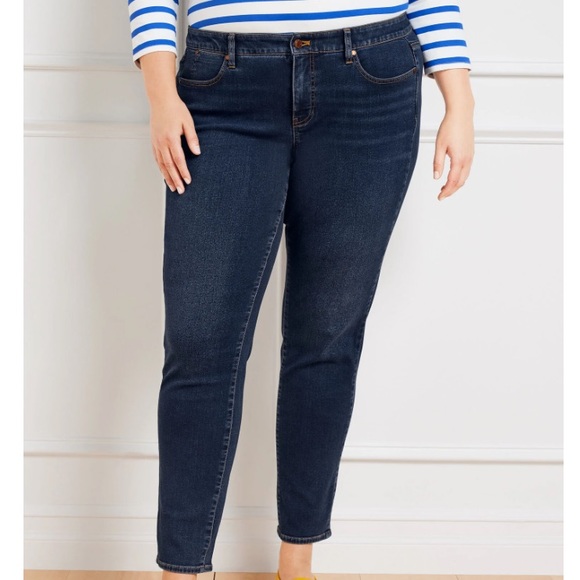 Talbots Flawless Slim Ankle Curvy Dark Blue Denim Jeans - Picture 1 of 14